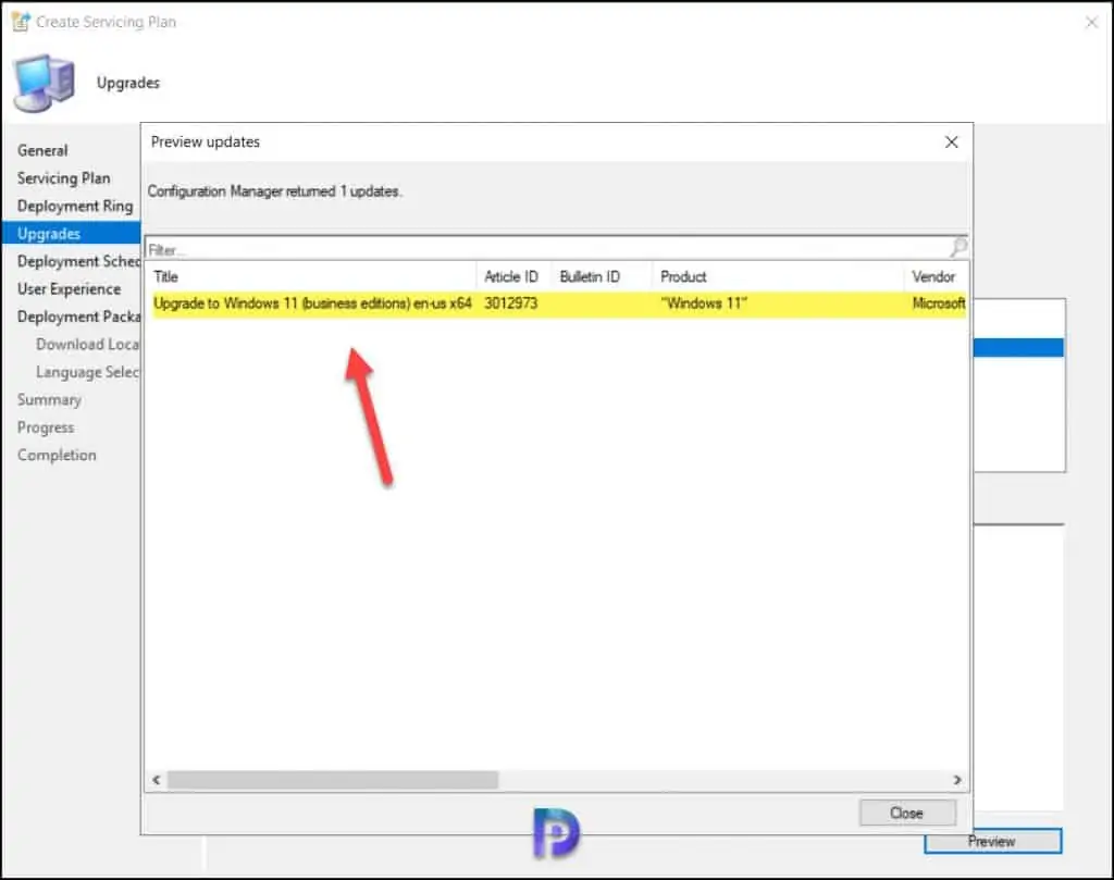 Create SCCM Windows 11 Servicing Plan for In-Place Upgrade 7 Select Windows 11 Upgrade