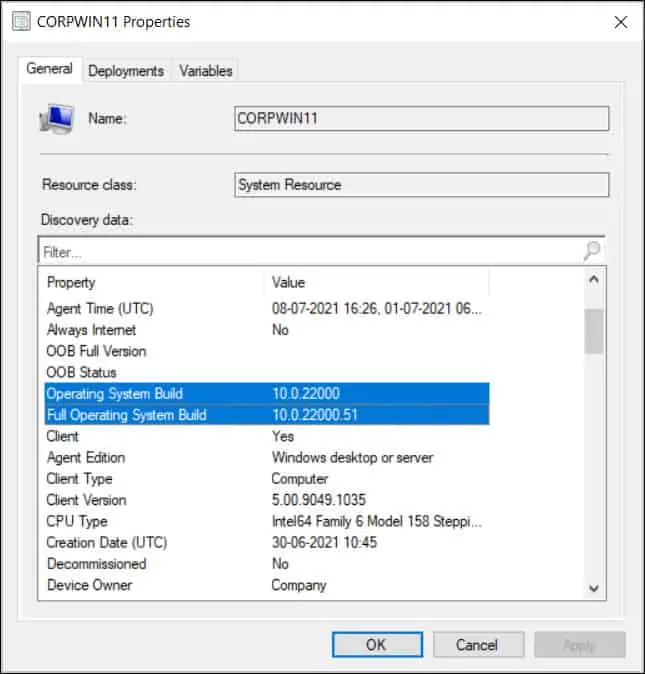 Create Windows 11 SCCM Device Collection 23H2 | 22H2 | 21H2 2 Windows 11 Build Number
