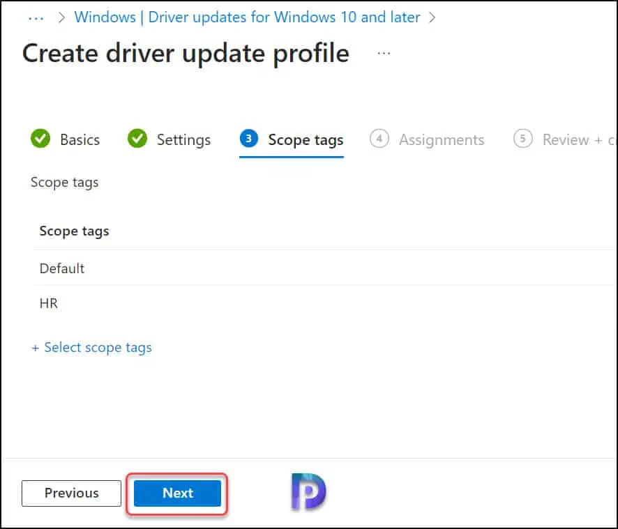 Manage Windows Driver Updates with Intune: A Complete Guide 7 Specify Intune Scope Tags for Driver Update Policy