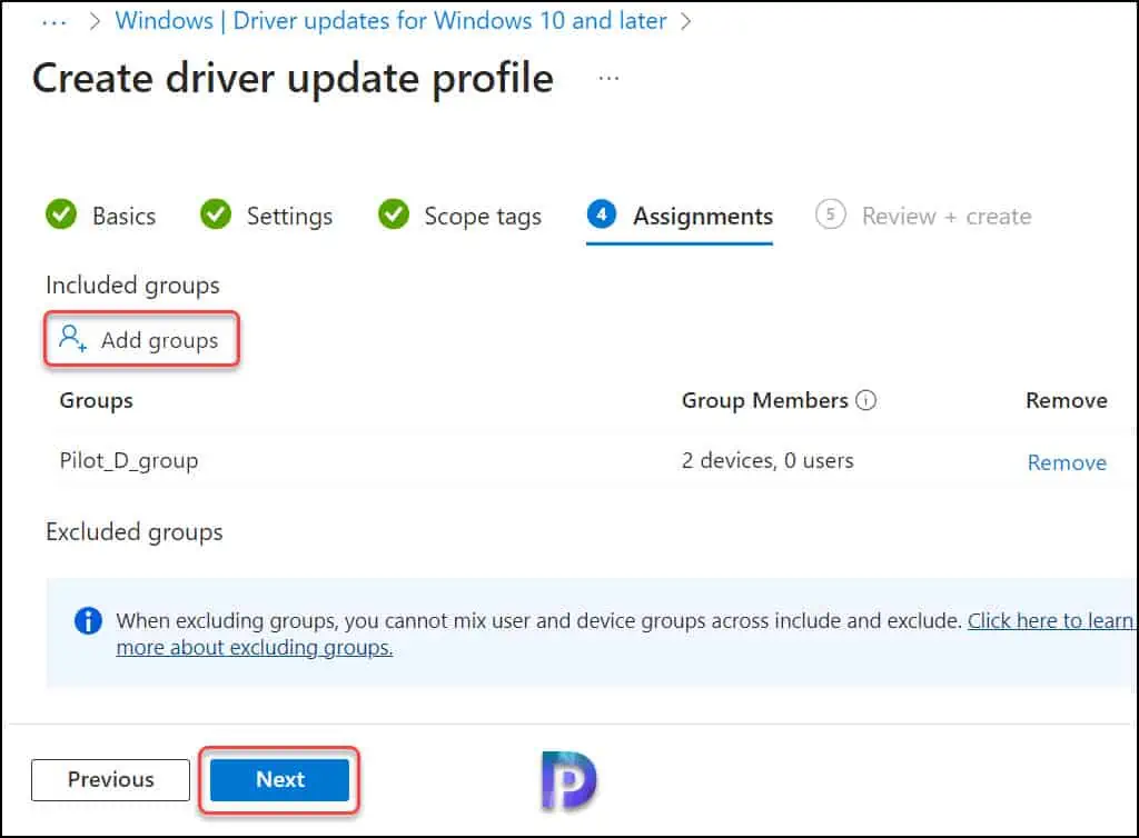 Manage Windows Driver Updates with Intune: A Complete Guide 8 Assign Driver Updates Policy to Azure Groups