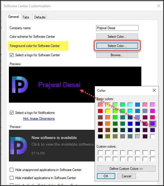 The Best Guide to Customize ConfigMgr Software Center 5 Foreground color for Software Center