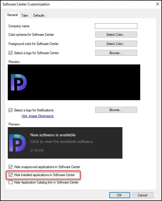 The Best Guide to Customize ConfigMgr Software Center 9 Hide Installed Applications in Software Center