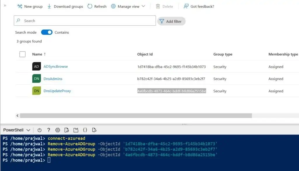 How To Delete Orphaned Groups in Azure AD PowerShell 8 Delete Azure AD Groups using PowerShell