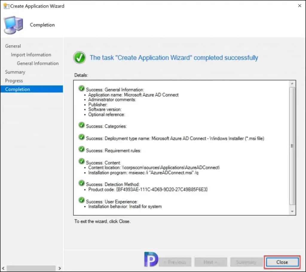How to Deploy Azure AD Connect using SCCM 5 Create Azure AD Connect Application in SCCM