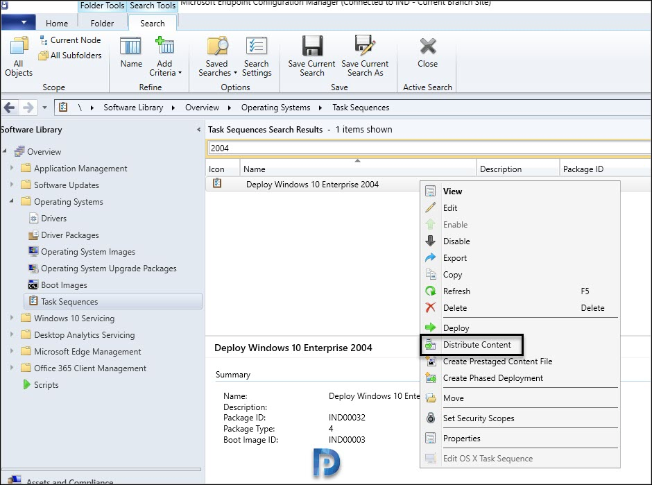 Deploy Windows 10 2004 using SCCM | Configuration Manager 21 Task Sequence - Distribute Content