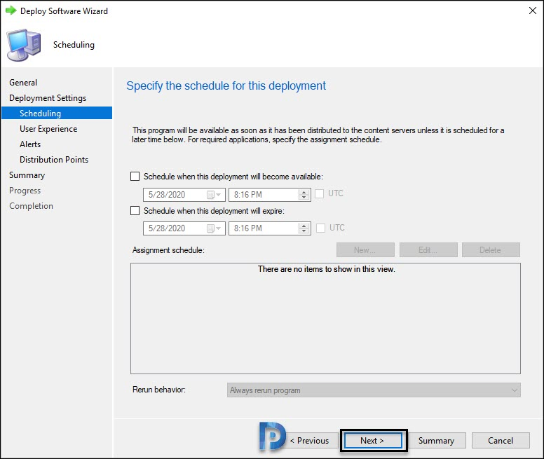 Deploy Windows 10 2004 using SCCM | Configuration Manager 30 Deployment Schedule