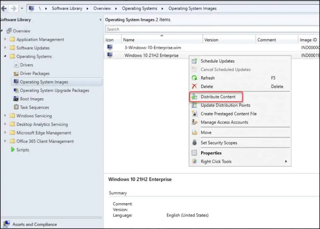 Easy Steps to Deploy Windows 10 21H2 using SCCM | ConfigMgr 8 Distribute Windows 10 21H2 content to Distribution Points