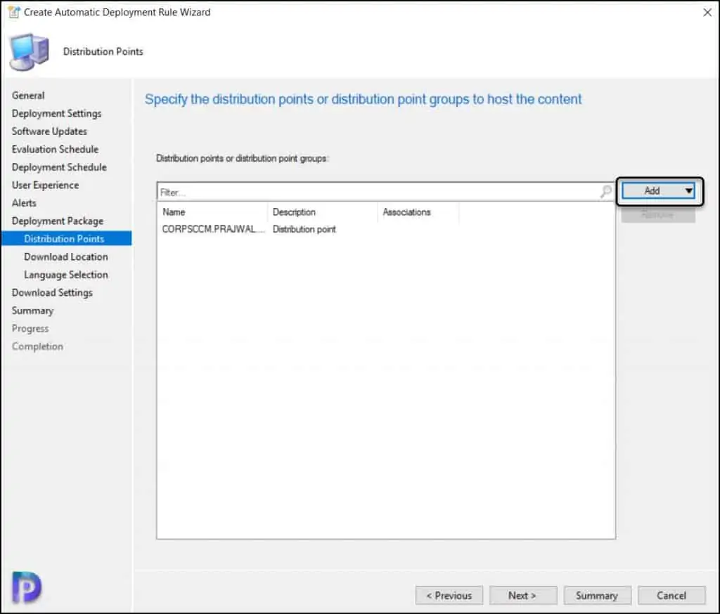 Deploy Windows 11 Updates Using ConfigMgr ADR 12 Specify the Distribution Points