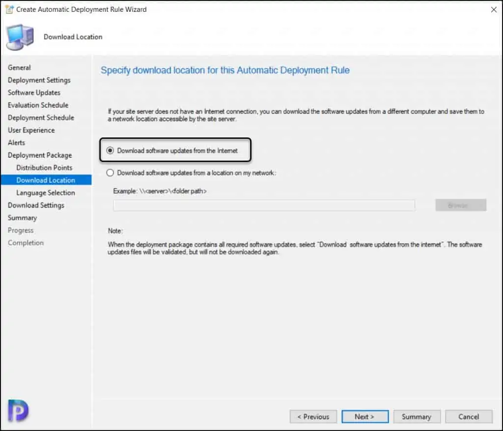 Deploy Windows 11 Updates Using ConfigMgr ADR 13 ADR Windows 11 Updates Download Location