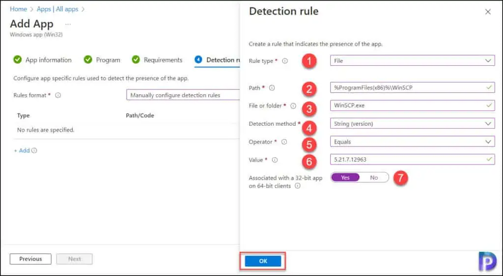 Step-by-Step Guide to Deploy WinSCP using Intune (Win32 App) 10 Add Detection Rule for WinSCP Deployment