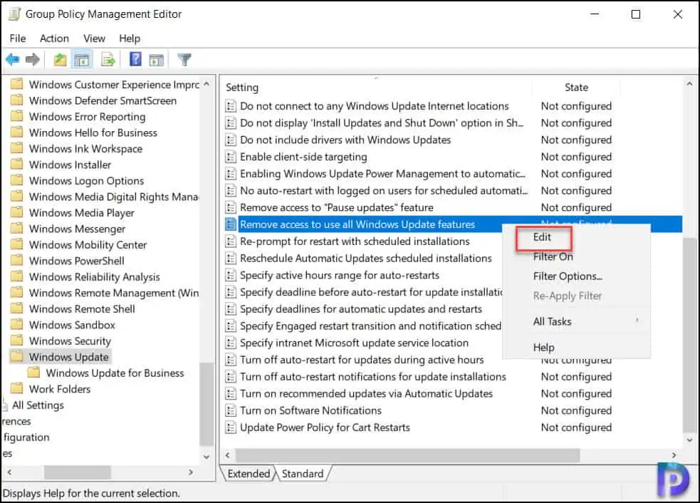 Disable Check for Updates using Group Policy (GPO) 5 Remove access to use all Windows Update features