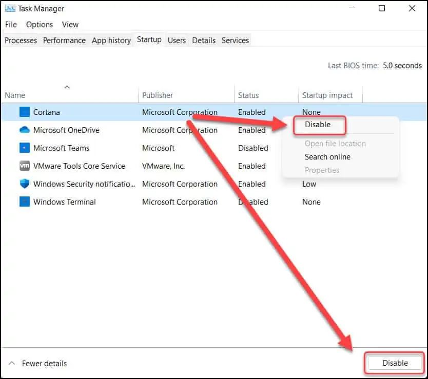 6 Best Ways to Disable Cortana in Windows 11 5 Disable Cortana using Task Manager on Windows 11