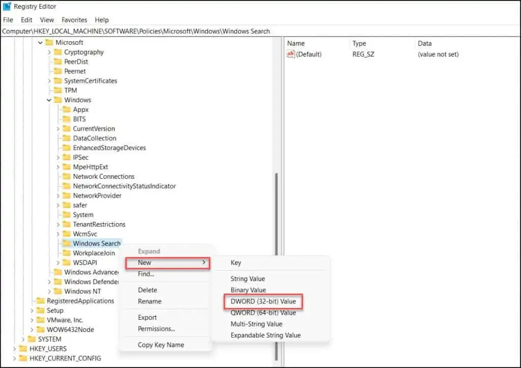 6 Best Ways to Disable Cortana in Windows 11 6 Disable the Cortana from Registry Editor