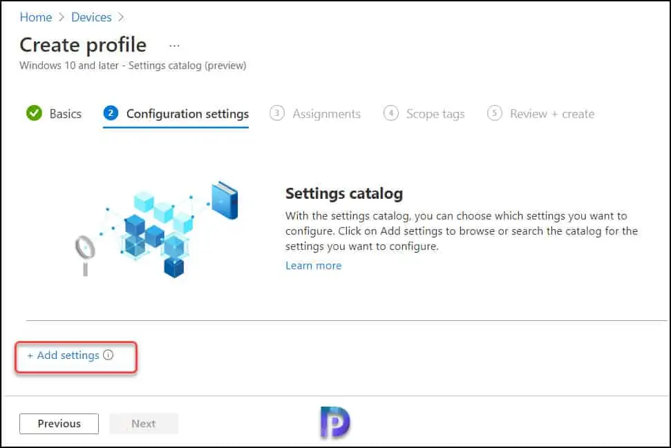 Enable/Disable Remote Desktop Access using Intune 4 Settings Catalog - Add Settings