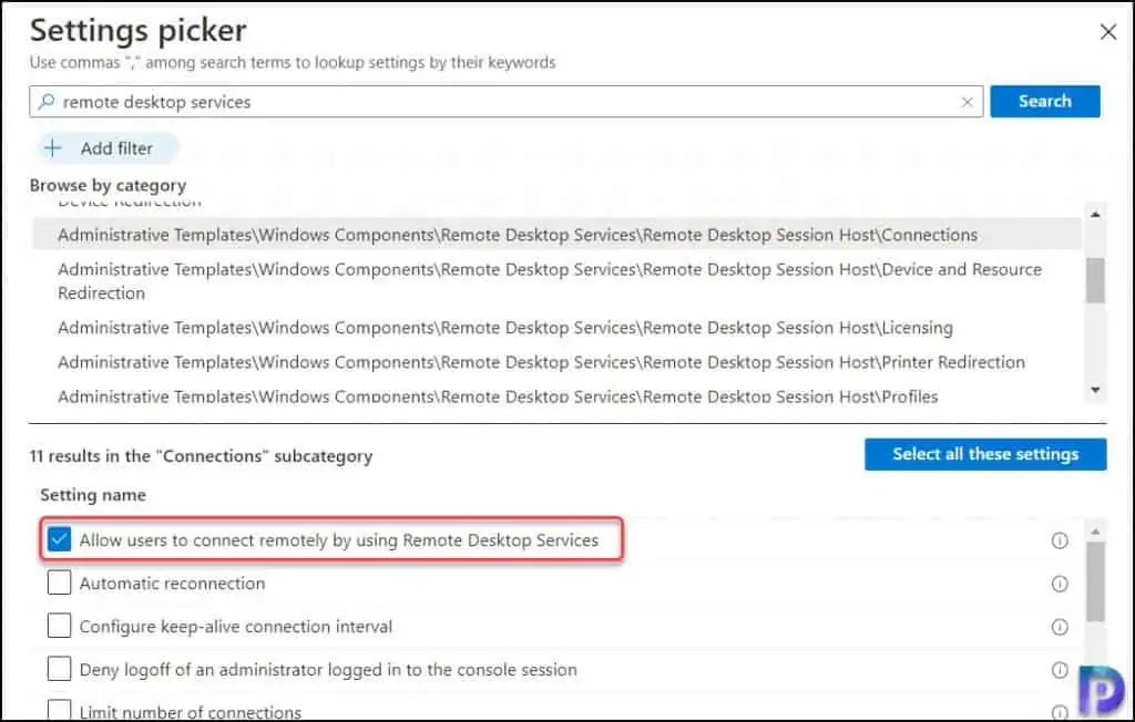 Enable/Disable Remote Desktop Access using Intune 5 Select Remote Desktop Access Settings