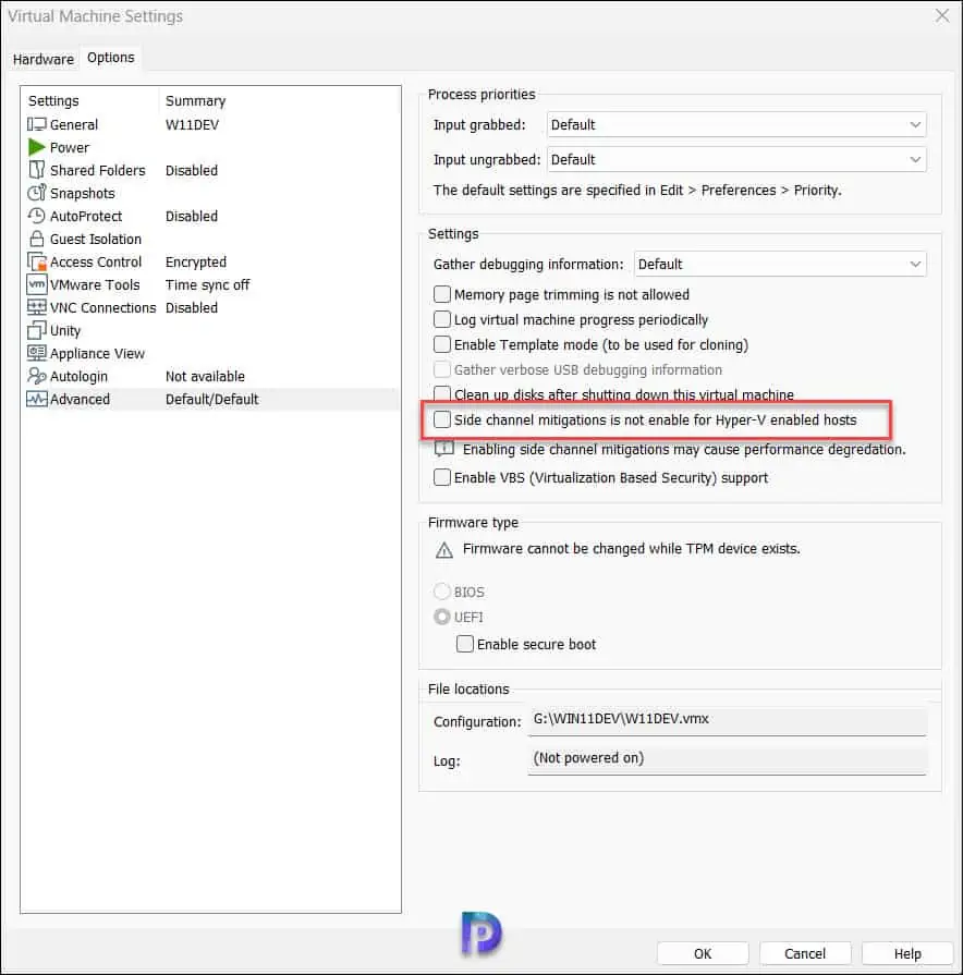 How to Disable Side Channel Mitigations for VMware VM 2 Disable Side Channel Mitigations using VMware Workstation
