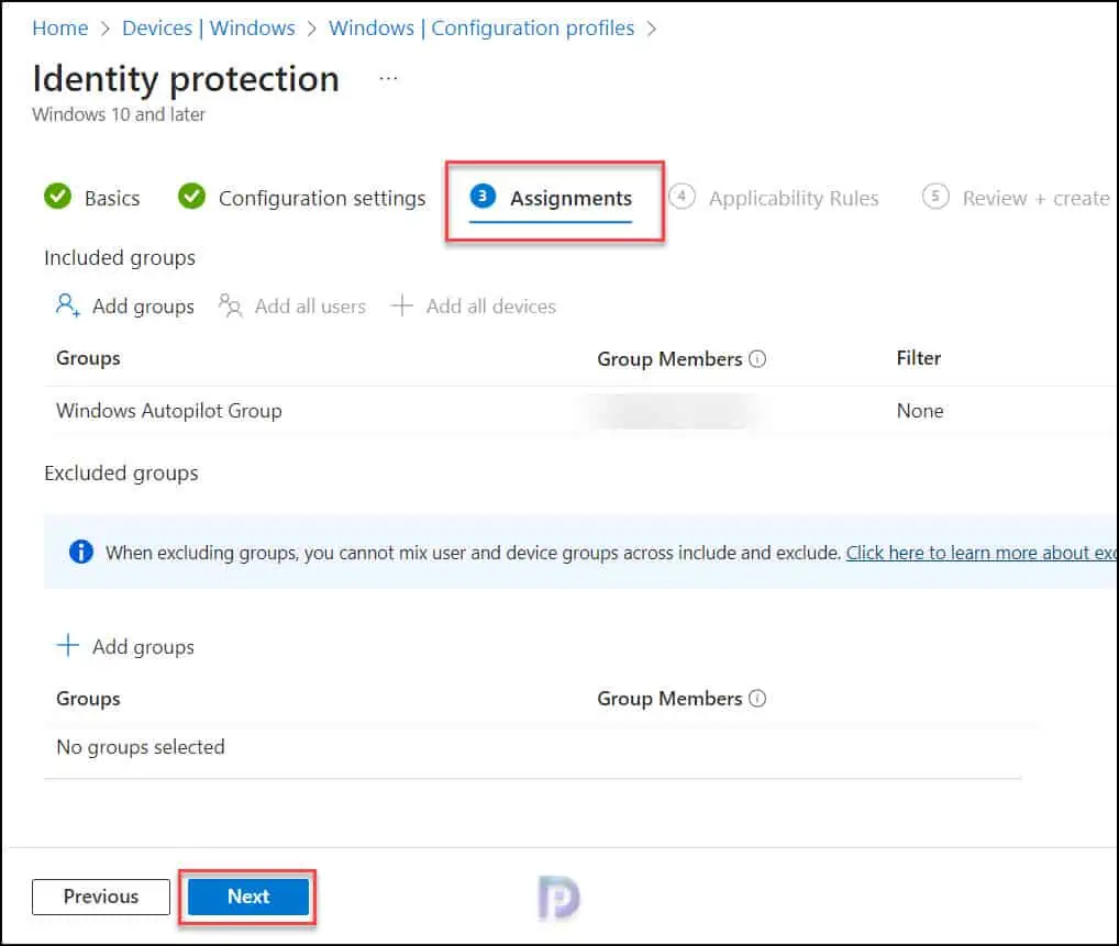 Intune Profile Assignments