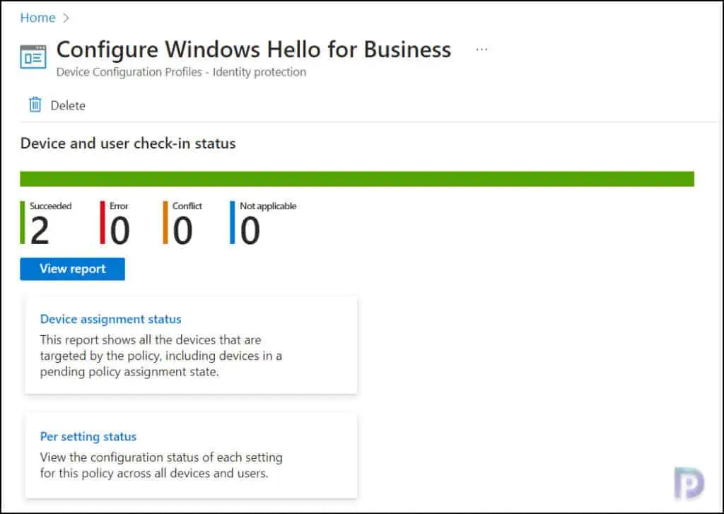 Disable Windows Hello for Business using Intune - Comprehensive Guide 13 Monitor Intune WHfB Profile