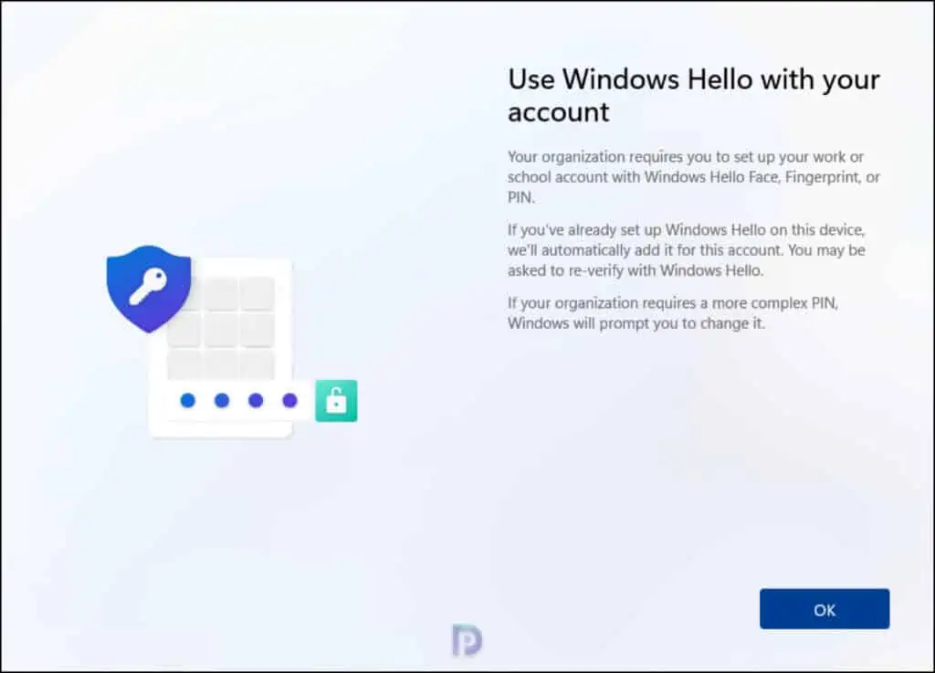 Disable Windows Hello for Business using Intune - Comprehensive Guide 5 Windows Autopilot OOBE: Your organization requires Windows Hello