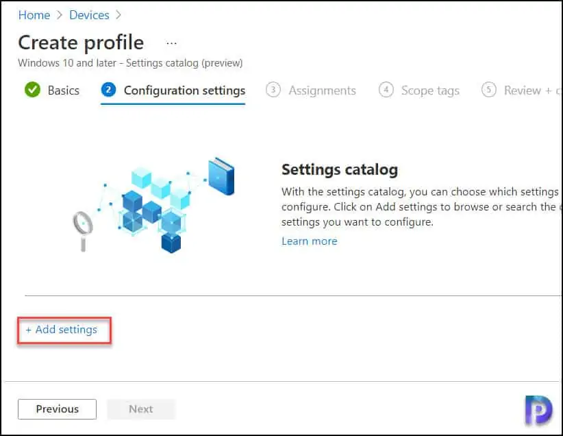 4 Unique Ways to Disable Windows Spotlight 14 Settings Catalog - Add Settings