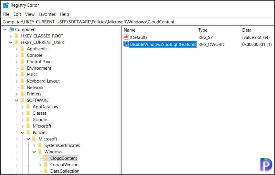 4 Unique Ways to Disable Windows Spotlight 2 Disable Windows Spotlight using Registry