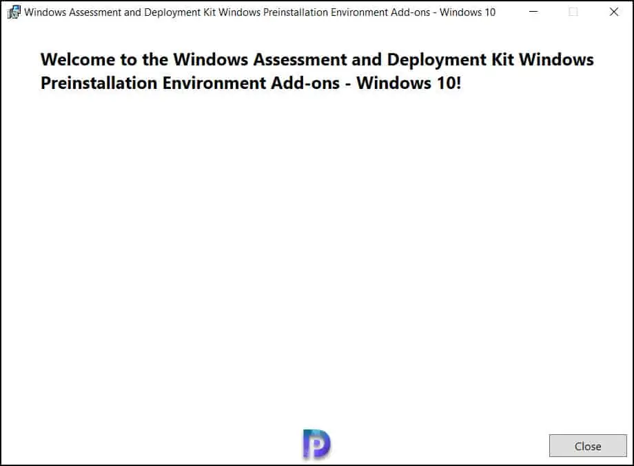 Install Windows PE Add-on for Server 2022