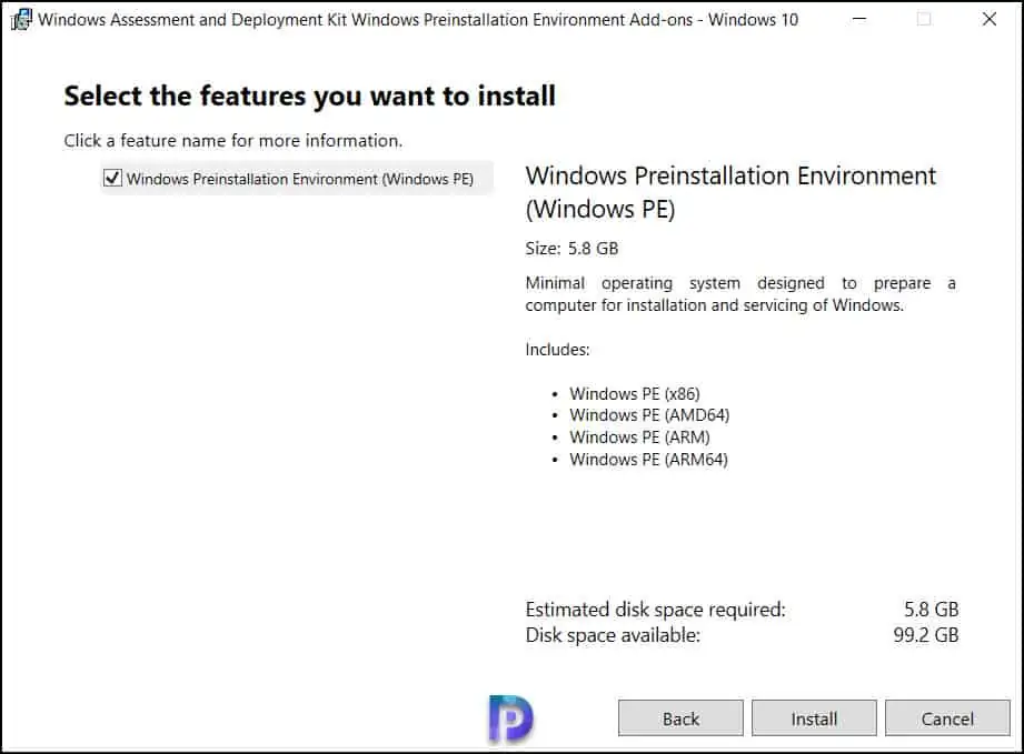 Download and Install ADK for Windows Server 2022 9 Install Windows PE Add-on for Server 2022