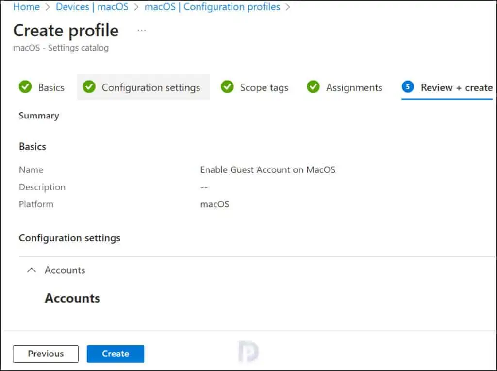 Enable Guest Account on MacOS using Intune 7 Create Configuration Profile in Intune to enable macOS Guest user
