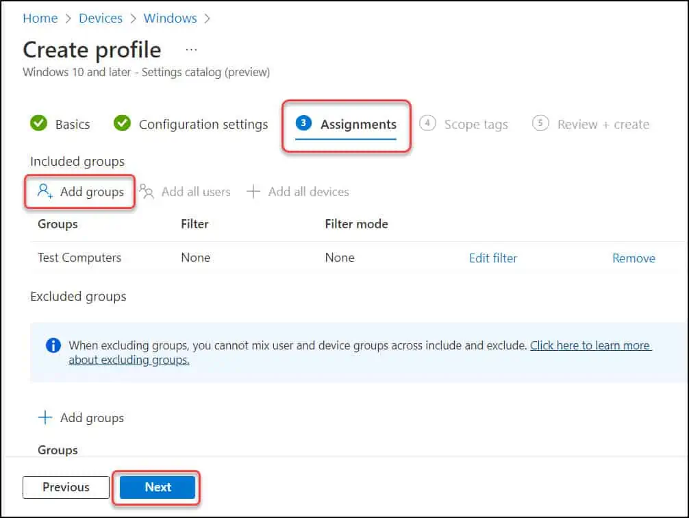Enable Startup Boost for Microsoft Edge using Intune 7 Configuration Profile Assignments