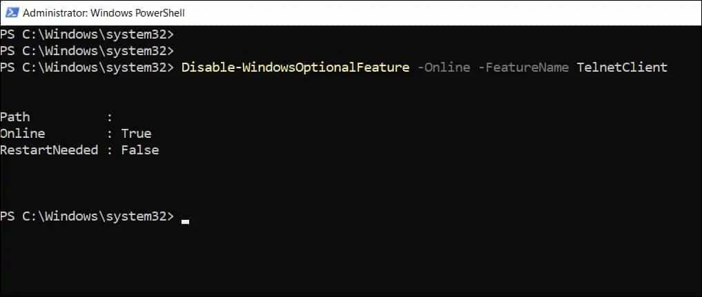 How to Enable Telnet on Windows 11 | Disable Telnet 6 Disable Telnet using PowerShell