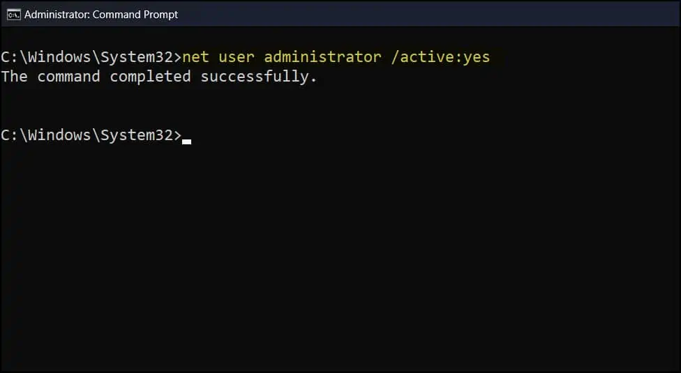4 Best Ways to Enable Windows 11 Administrator Account 3 Enable Administrator Account in Windows 11 using CMD