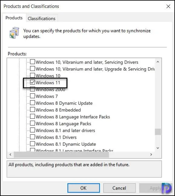 Quickly Enable Windows 11 in WSUS Console 2 Enable Windows 11 in WSUS Console