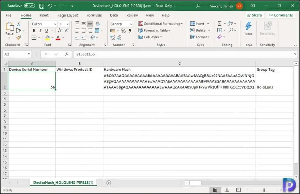 Retrieving the device hardware hash