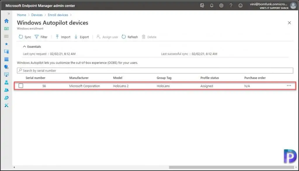 Enroll HoloLens 2 Device for Autopilot Deployment 6 Enroll HoloLens 2 Device for Autopilot Deployment