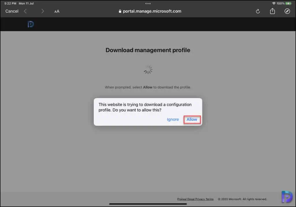 Best Guide to Enroll iOS iPadOS devices in Microsoft Intune 17 Download Management Profile
