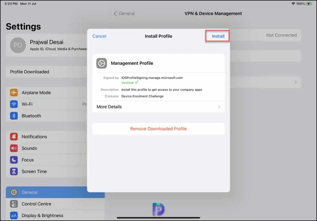 Best Guide to Enroll iOS iPadOS devices in Microsoft Intune 19 Install Management Profile