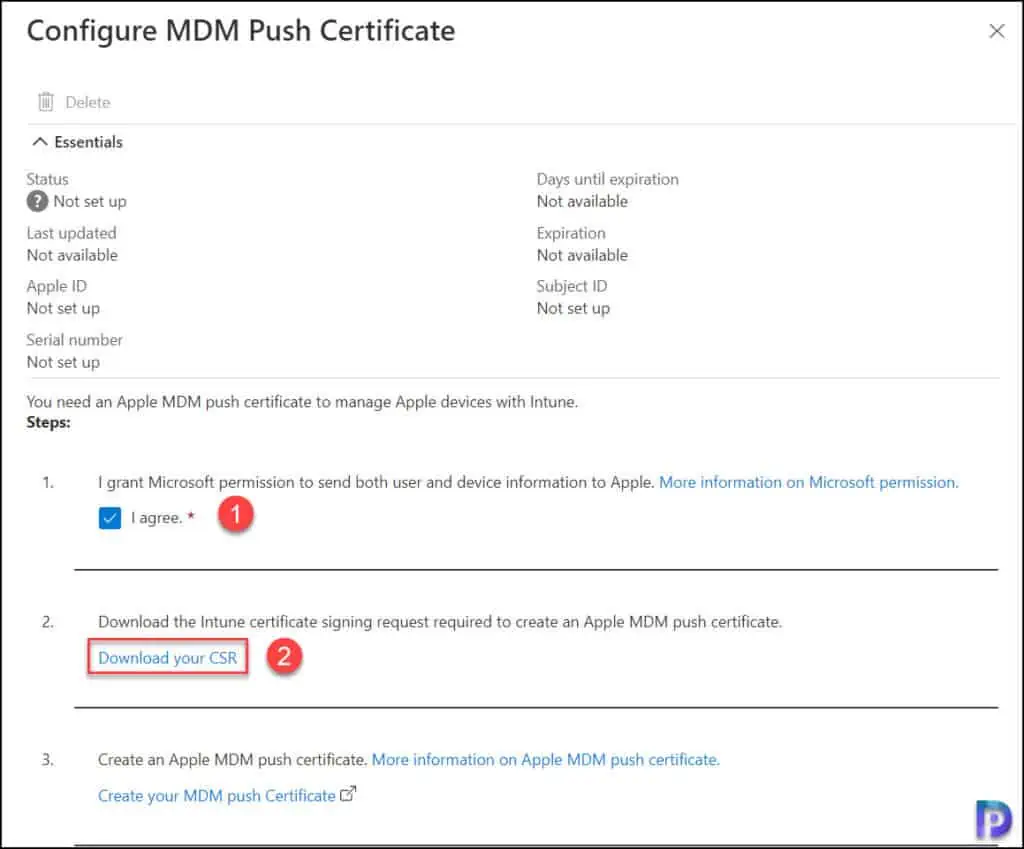 Best Guide to Enroll iOS iPadOS devices in Microsoft Intune 2 Configure Apple MDM Push Certificate