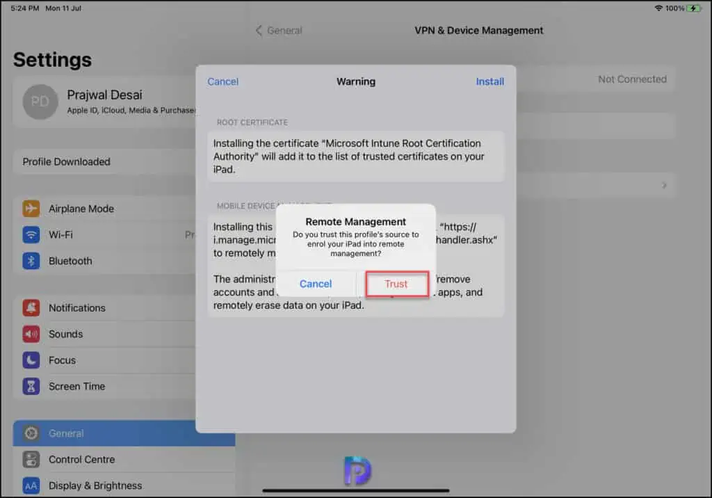 Best Guide to Enroll iOS iPadOS devices in Microsoft Intune 21 Install Management Profile | Enroll iOS iPadOS devices in Microsoft Intune