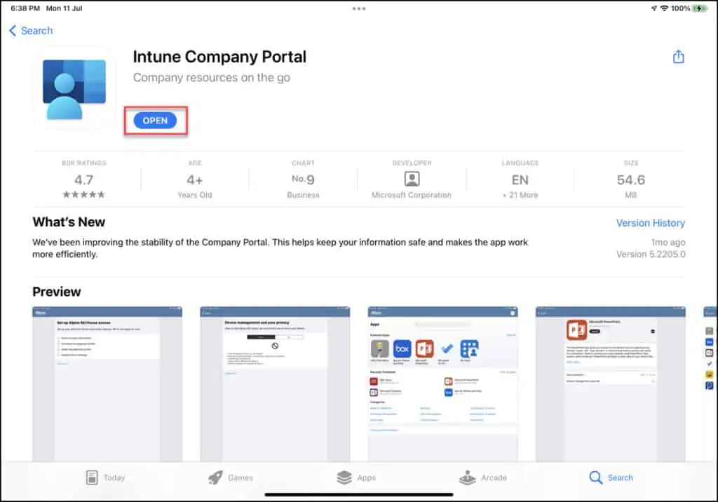 Best Guide to Enroll iOS iPadOS devices in Microsoft Intune 11 Install Intune Company Portal App from App Store
