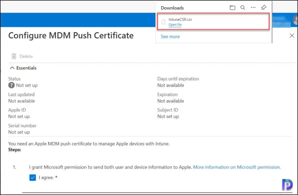 Best Guide to Enroll iOS iPadOS devices in Microsoft Intune 3 Download the Intune certificate Signing request