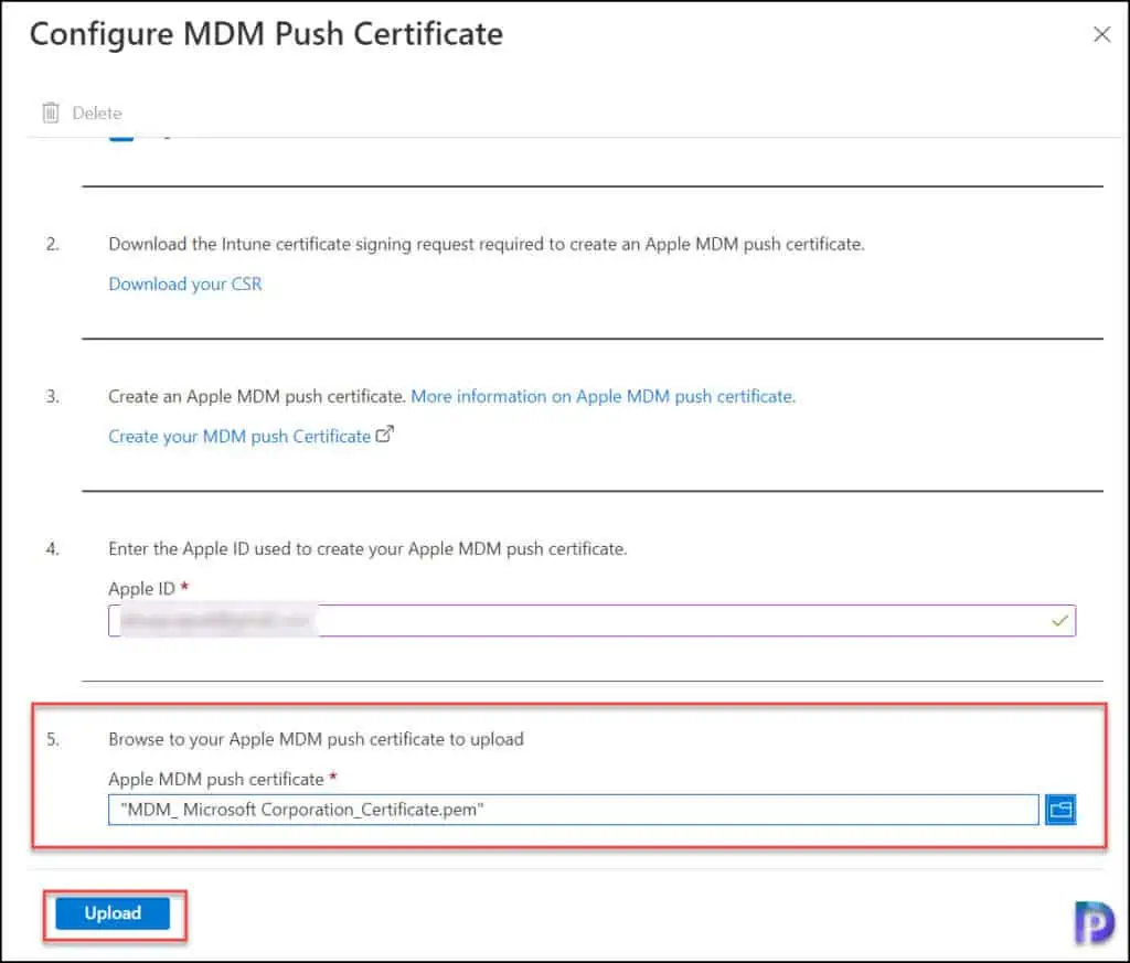 Best Guide to Enroll iOS iPadOS devices in Microsoft Intune 8 Upload Apple MDM push certificate