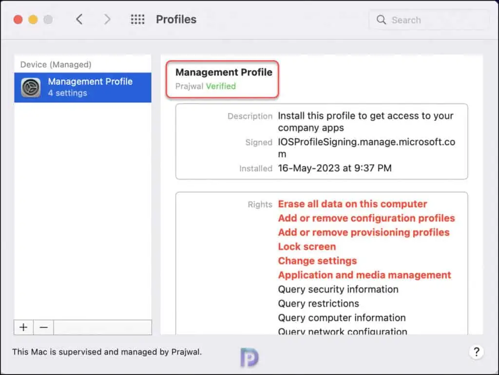 Enroll macOS Devices in Intune using Company Portal App 24 Install Management Profile | Enroll macOS devices in Intune using Company Portal App