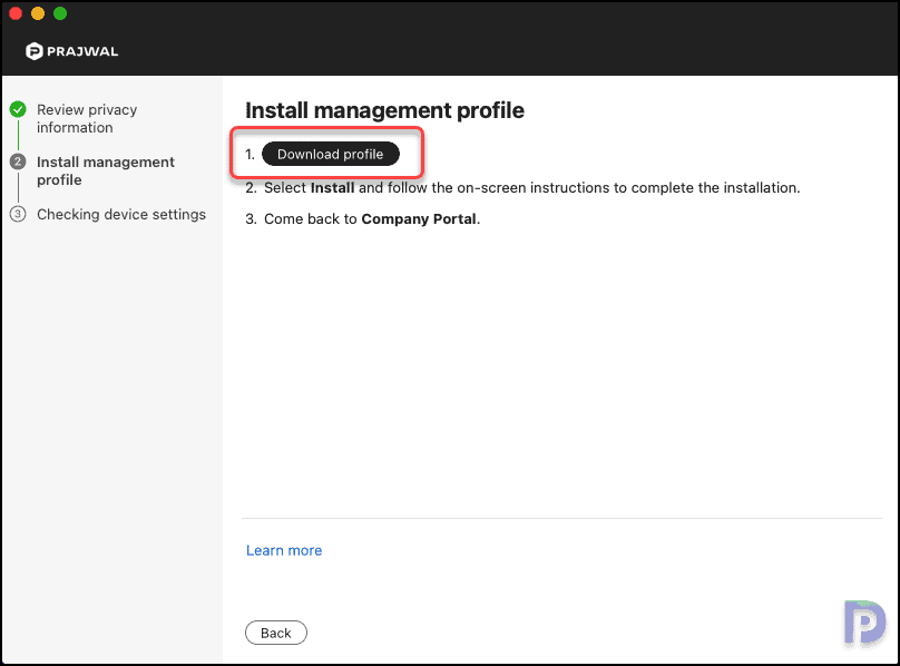 Enroll macOS Devices in Intune using Company Portal App 21 Install Management Profile