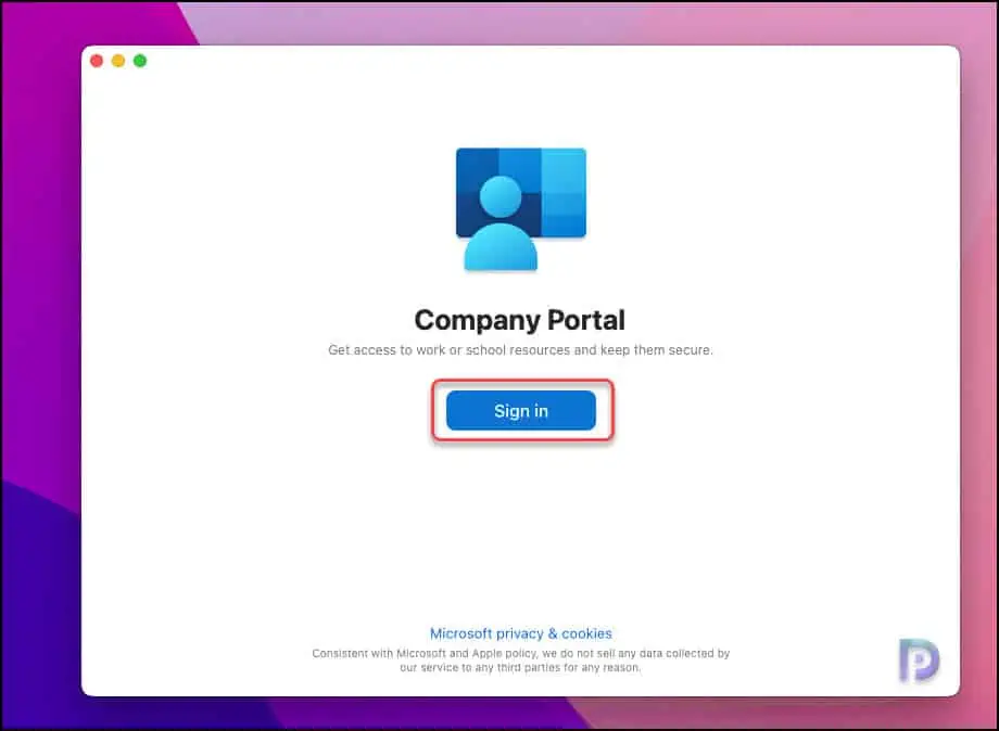 Enroll macOS Devices in Intune using Company Portal App 17 Sign-in to Company Portal App
