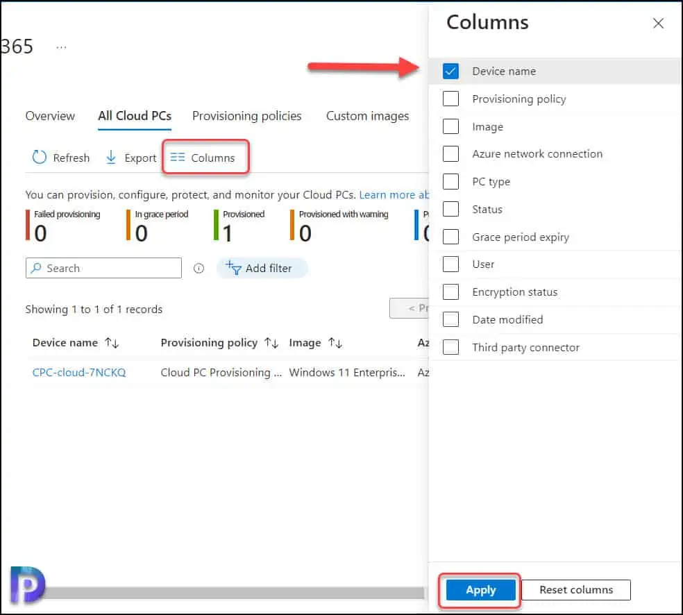 Manually Export Cloud PC Names