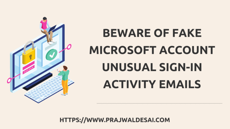 Fake Microsoft Account Unusual Sign-in Activity Emails