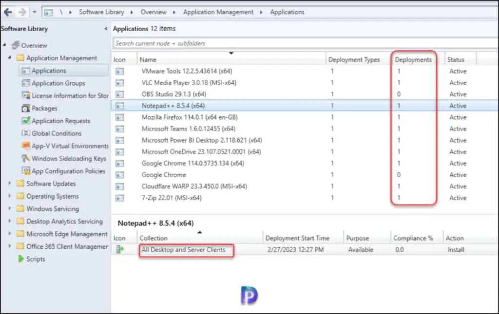 List SCCM Application Deployments Using PowerShell Script 3 Find Application Deployments in SCCM Console