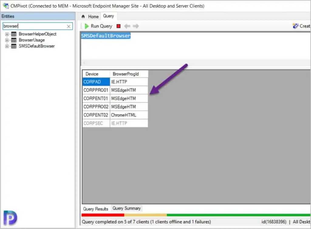 Find Default Browser using SCCM CMPivot Query 3 Find Default Browser using SCCM CMPivot