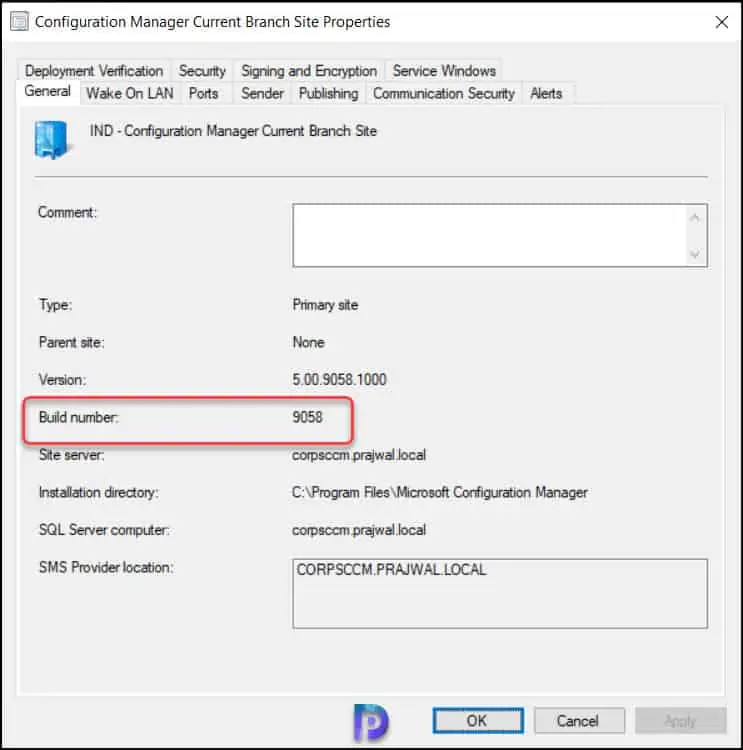 SCCM Versions, Build Numbers, Console and Client Details 4 Find SCCM Build Number using Site Properties