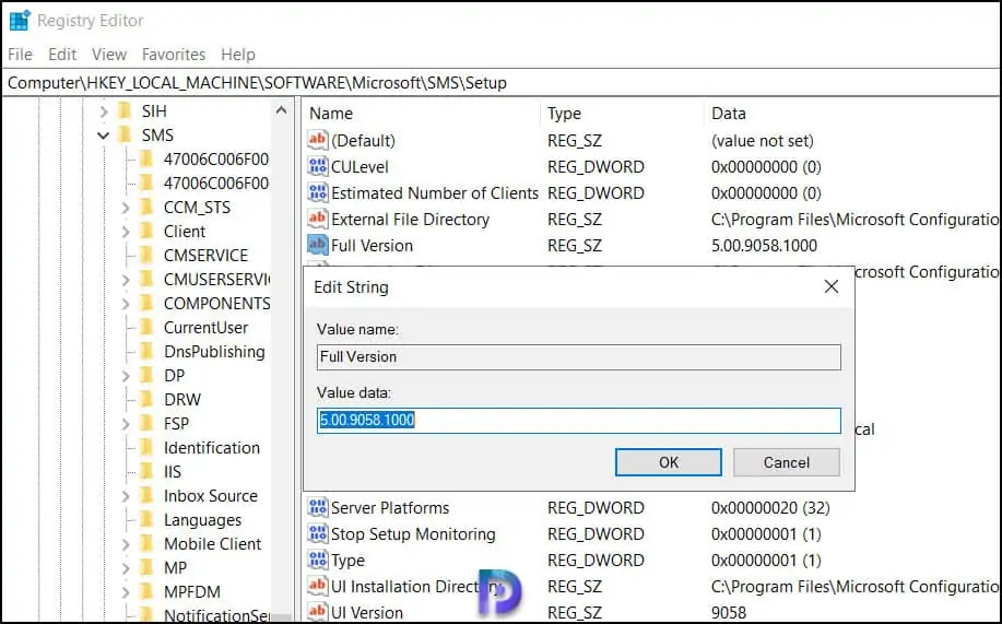 SCCM Versions, Build Numbers, Console and Client Details 2 Find SCCM Full version from Registry